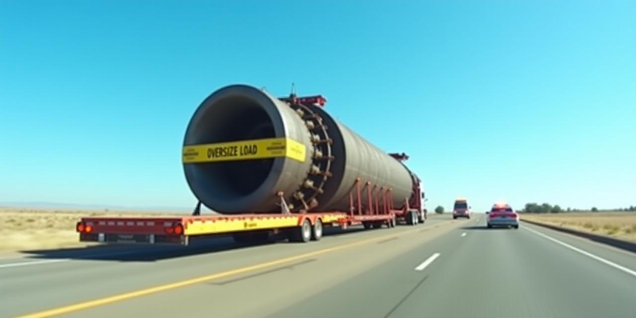 Oversized industrial turbine component with escort vehicle context